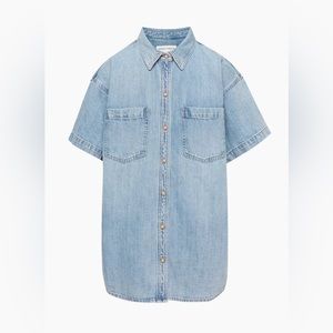 Denim Forum THE '90S SHORT SLEEVE DENIM SHIRT | Aritzia | Size 3 *altered